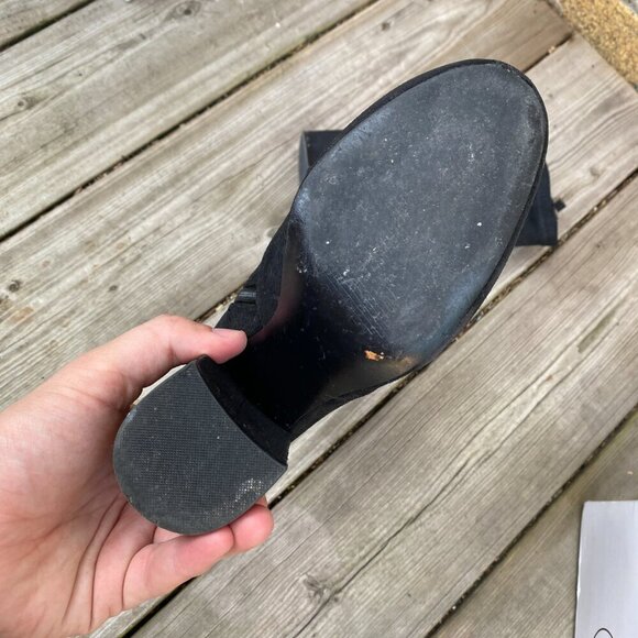Vintage Steve Madden TATEE Black Block Heel Ankle Booties Size 6.5 - Picture 12 of 14